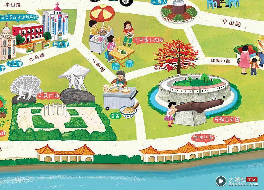 汕头国际大酒店手绘地图
